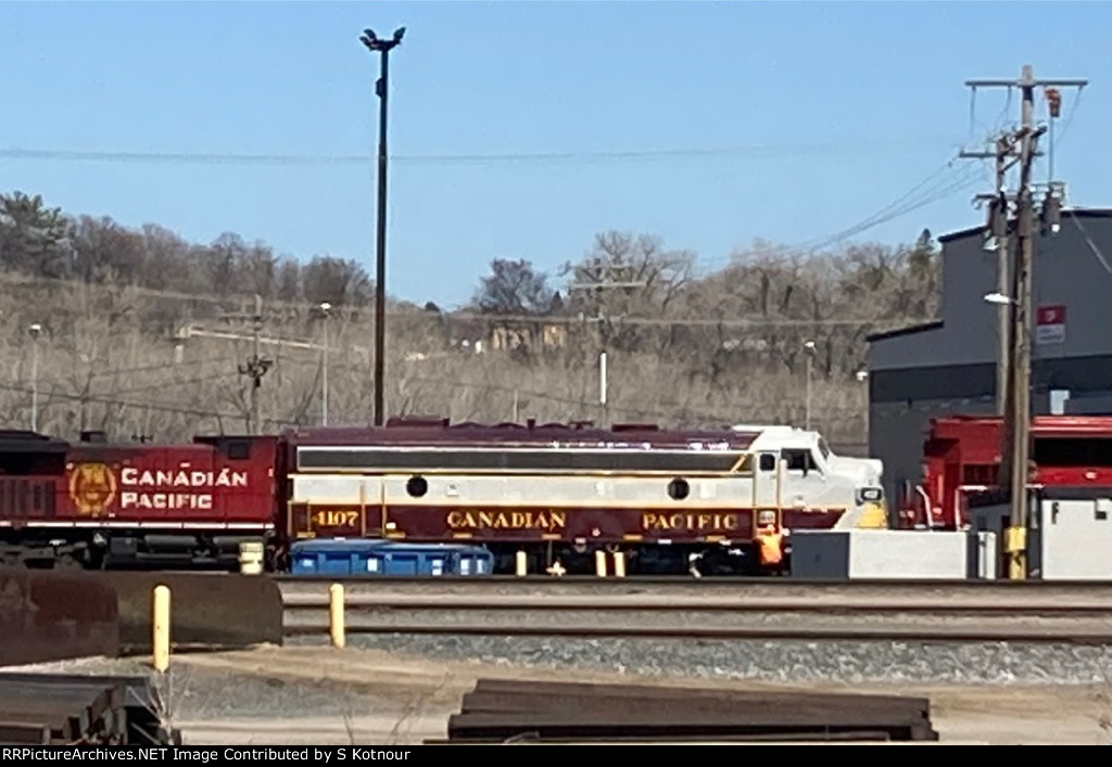 Canadian Pacific FP9 in St Paul MN for maint - April 2023